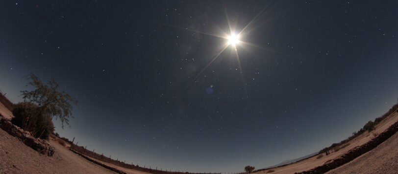 Moon in the desert